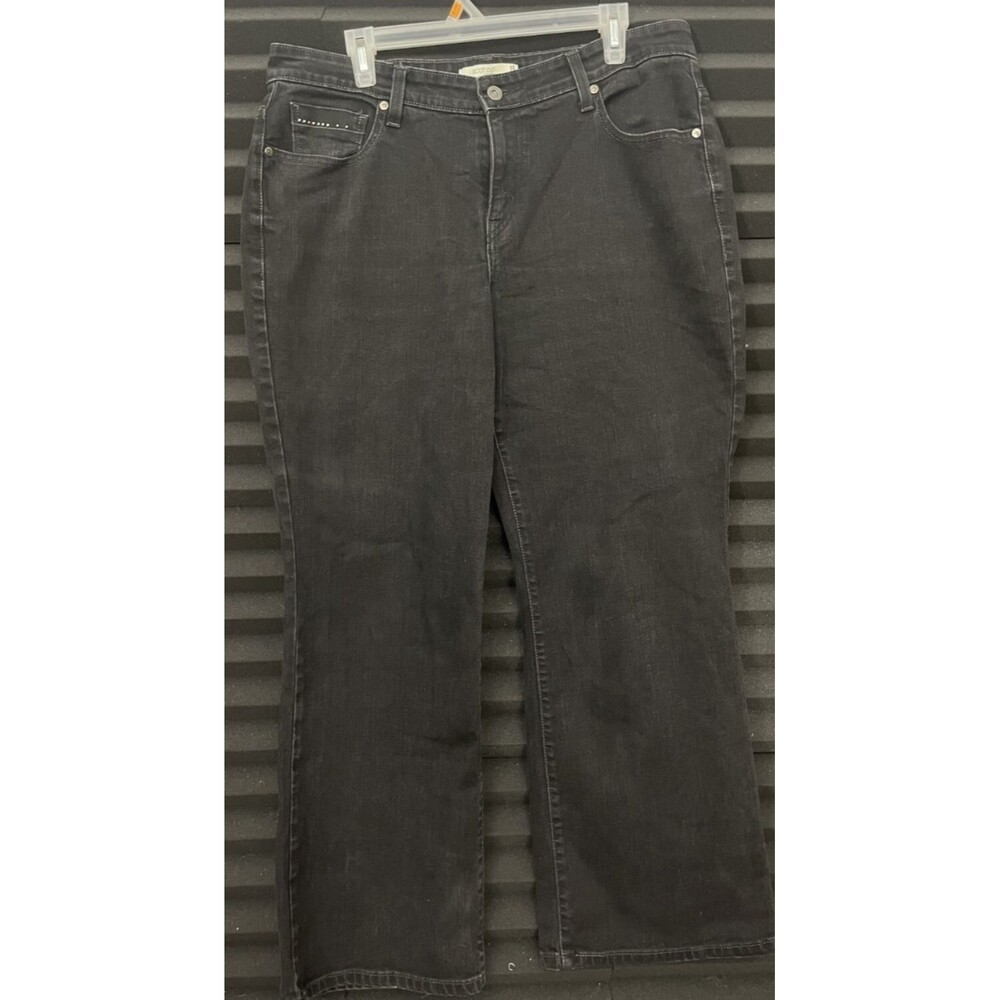 Levis 580 Bootcut Jeans High Rise Womens Size 16S Black Embellished Pockets